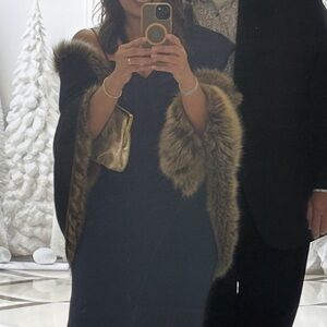 Adorable wrap with faux fur along edges